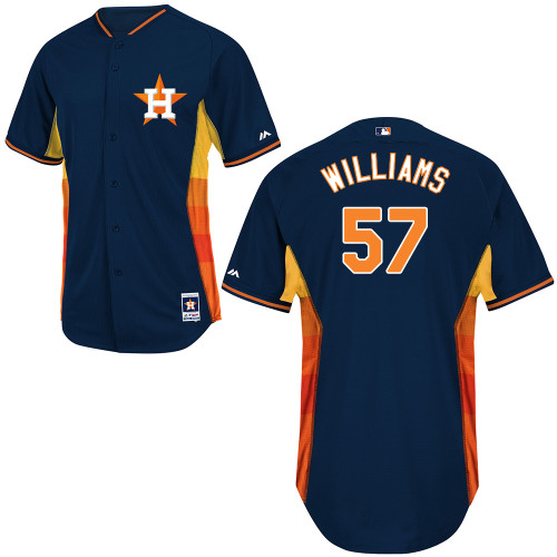 Jerome Williams #57 MLB Jersey-Houston Astros Men's Authentic 2014 Cool Base BP Navy Baseball Jersey